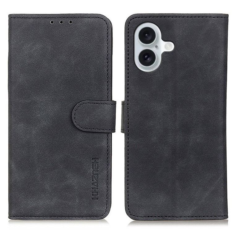 KHAZNEH Retro Texture Leather Phone Case, Compatible with iPhone 16 Plus