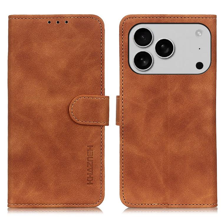 KHAZNEH Retro Texture Leather Phone Case, Compatible with iPhone 17 Pro Max