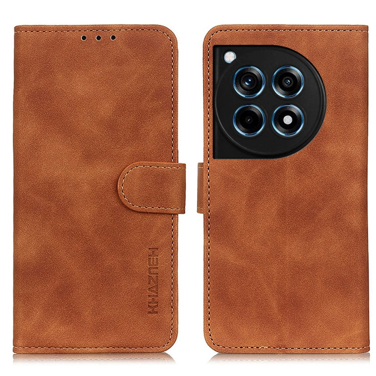 KHAZNEH Retro Texture Leather Phone Case, Compatible with OnePlus 12R/Ace 3