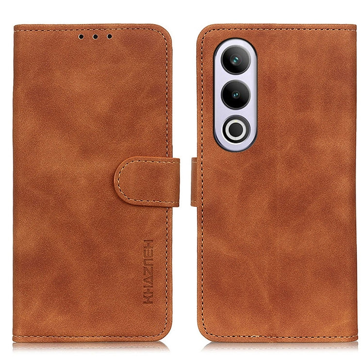 KHAZNEH Retro Texture Leather Phone Case, Compatible with OnePlus Nord CE4 5G / K12 5G