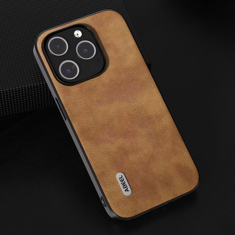 ABEEL Retro Litchi Texture PU Phone Case, Compatible with iPhone 14 Pro