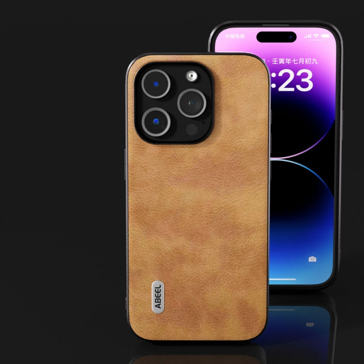 ABEEL Retro Litchi Texture PU Phone Case, Compatible with iPhone 14 Plus