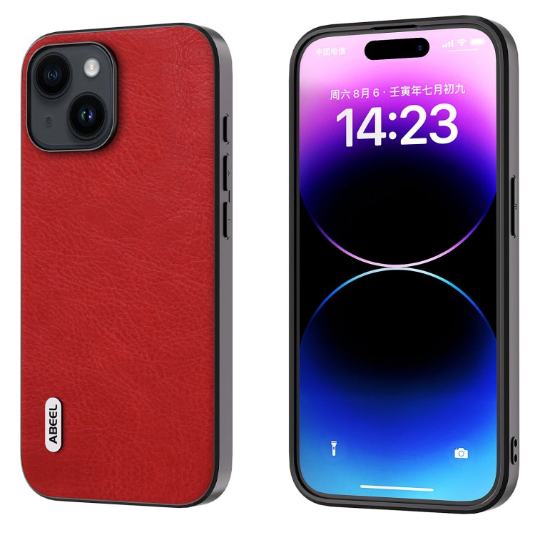 ABEEL Retro Litchi Texture PU Phone Case, Compatible with iPhone 14 Plus