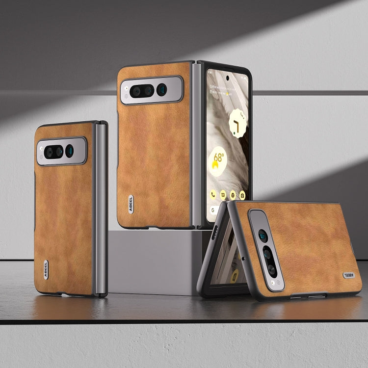 ABEEL Retro Litchi Texture PU Phone Case, Compatible with Google Pixel Fold