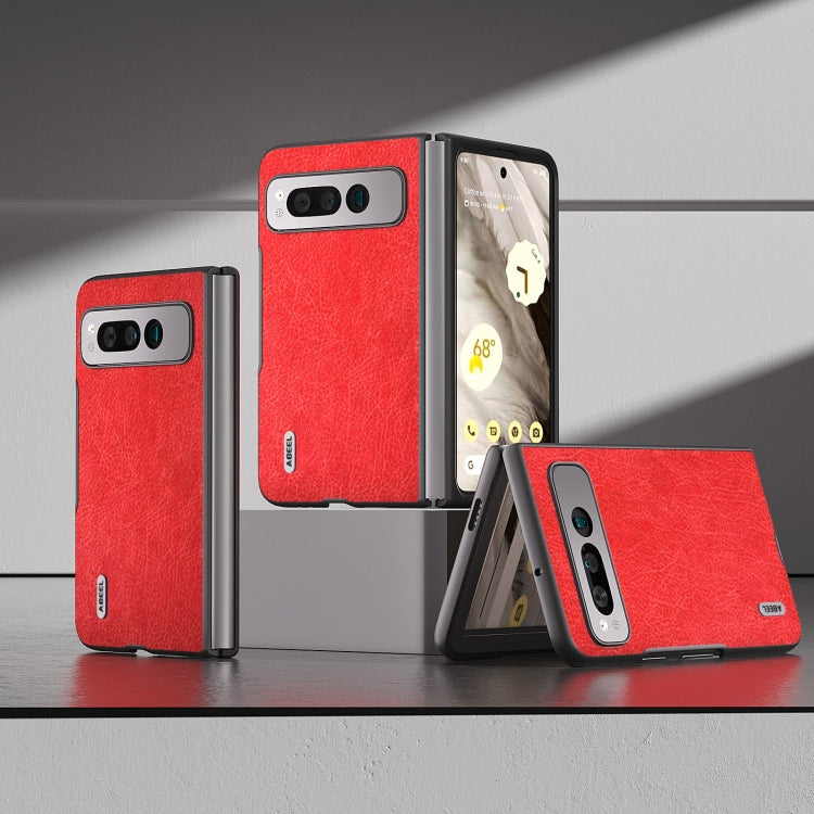 ABEEL Retro Litchi Texture PU Phone Case, Compatible with Google Pixel Fold