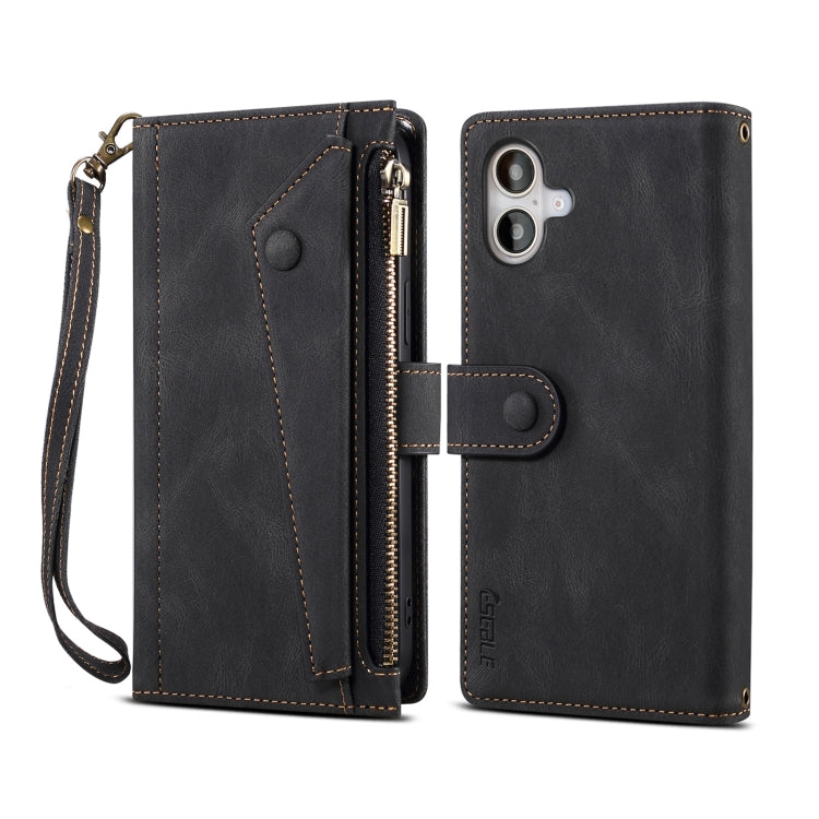 ESEBLE Retro Frosted RFID Flip Leather Phone Case, Compatible with iPhone 16 Plus