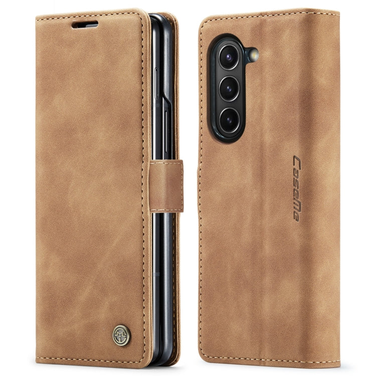 CaseMe-013 Multifunctional Retro Frosted Leather Phone Case, Compatible with Samsung Galaxy Z Fold5