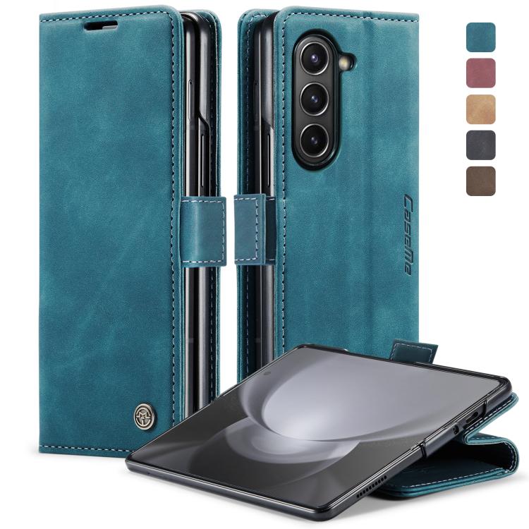 CaseMe-013 Multifunctional Retro Frosted Leather Phone Case, Compatible with Samsung Galaxy Z Fold5