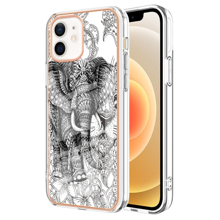 Electroplating Marble Dual-side IMD Phone Case, For iPhone 12 / 12 Pro