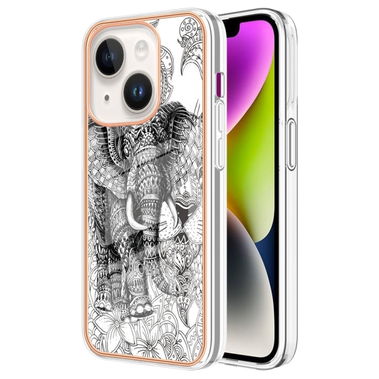 Electroplating Marble Dual-side IMD Phone Case, For iPhone 13 mini