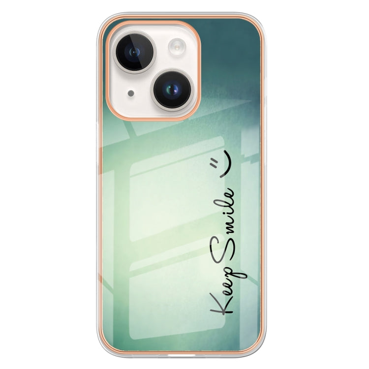 Electroplating Marble Dual-side IMD Phone Case, For iPhone 14