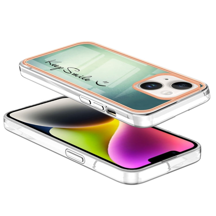 Electroplating Marble Dual-side IMD Phone Case, For iPhone 14