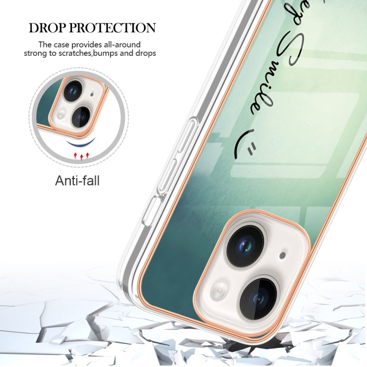 Electroplating Marble Dual-side IMD Phone Case, For iPhone 14