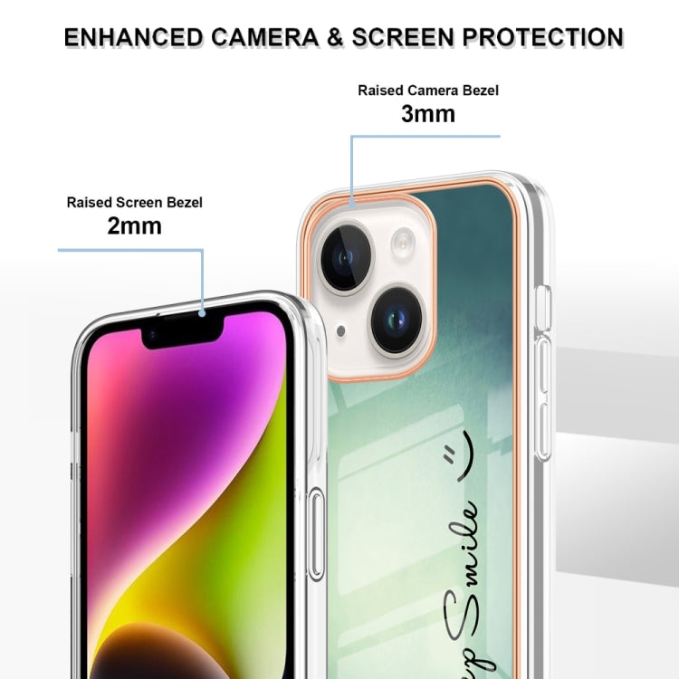 Electroplating Marble Dual-side IMD Phone Case, For iPhone 14
