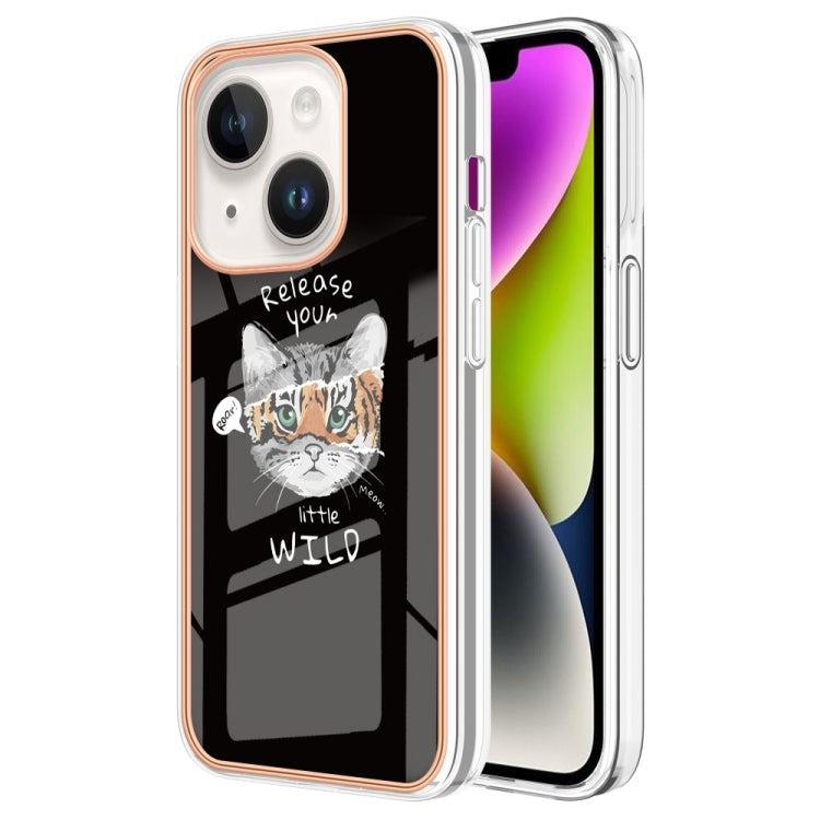 Electroplating Marble Dual-side IMD Phone Case, For iPhone 14