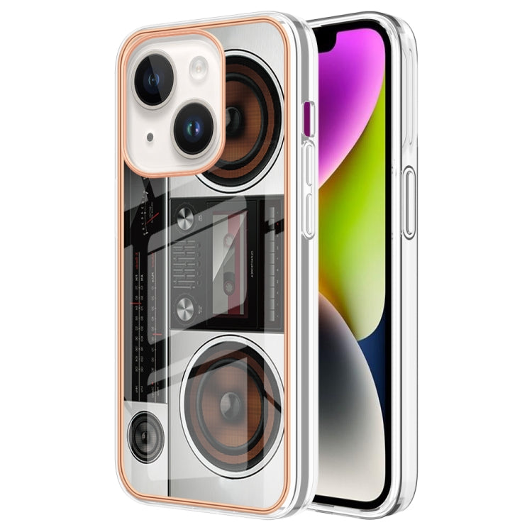Electroplating Marble Dual-side IMD Phone Case, For iPhone 14