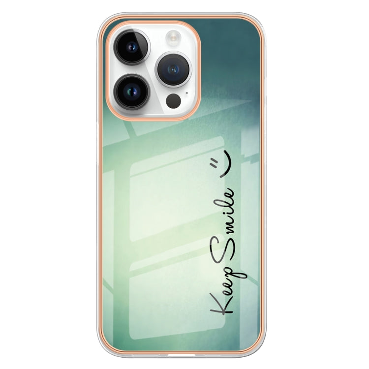 Electroplating Marble Dual-side IMD Phone Case, For iPhone 14 Pro Max