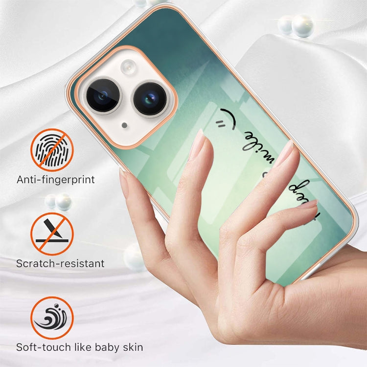Electroplating Marble Dual-side IMD Phone Case, For iPhone 15 Plus