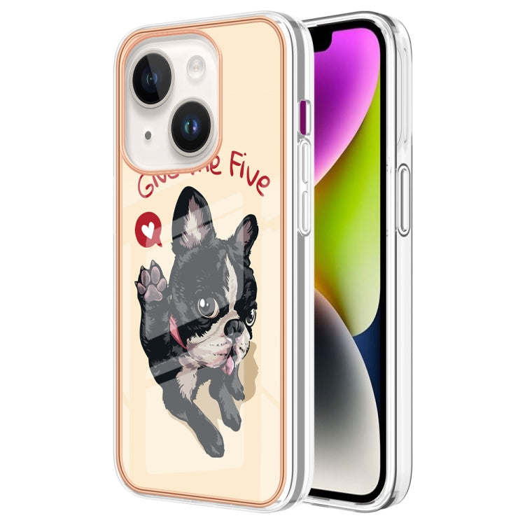 Electroplating Marble Dual-side IMD Phone Case, For iPhone 15 Plus