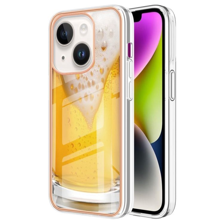 Electroplating Marble Dual-side IMD Phone Case, For iPhone 15 Plus