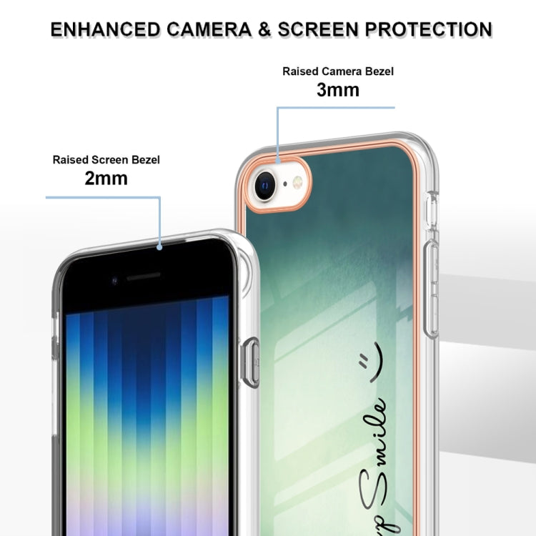 Electroplating Marble Dual-side IMD Phone Case, For iPhone SE 2022 / SE 2020 / 8 / 7