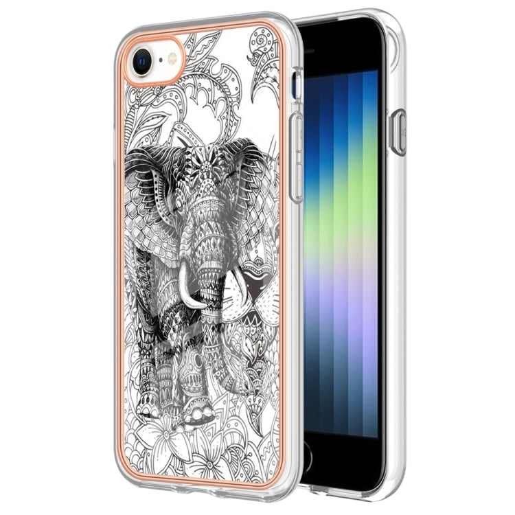 Electroplating Marble Dual-side IMD Phone Case, For iPhone SE 2022 / SE 2020 / 8 / 7