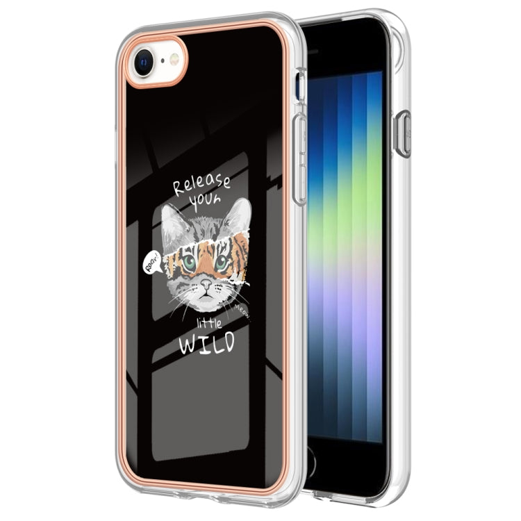 Electroplating Marble Dual-side IMD Phone Case, For iPhone SE 2022 / SE 2020 / 8 / 7