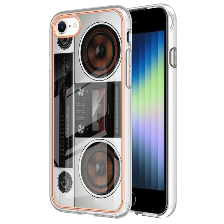 Electroplating Marble Dual-side IMD Phone Case, For iPhone SE 2022 / SE 2020 / 8 / 7