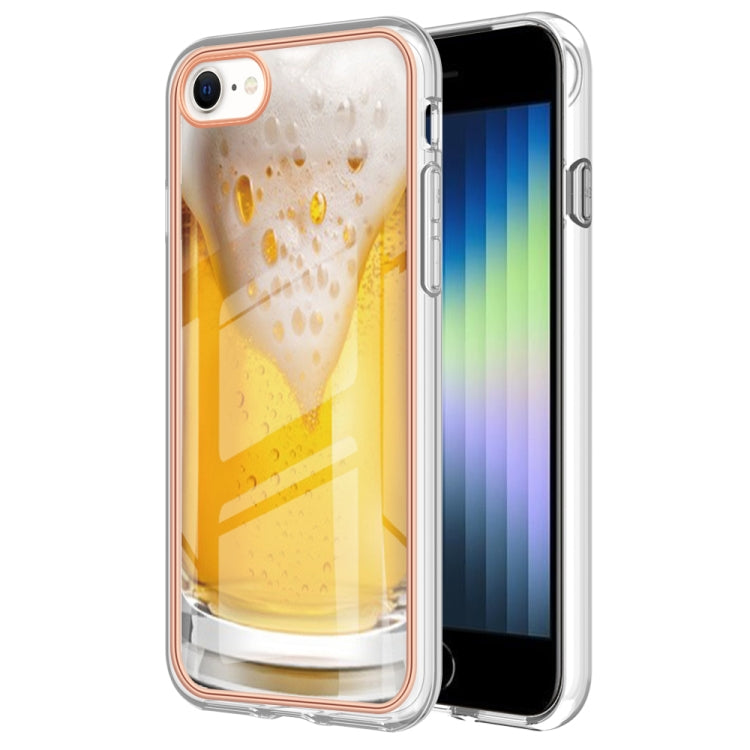 Electroplating Marble Dual-side IMD Phone Case, For iPhone SE 2022 / SE 2020 / 8 / 7