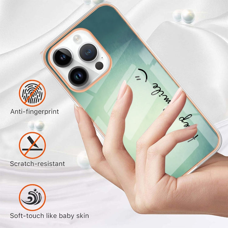 Electroplating Marble Dual-side IMD Phone Case, For iPhone 16 Pro Max