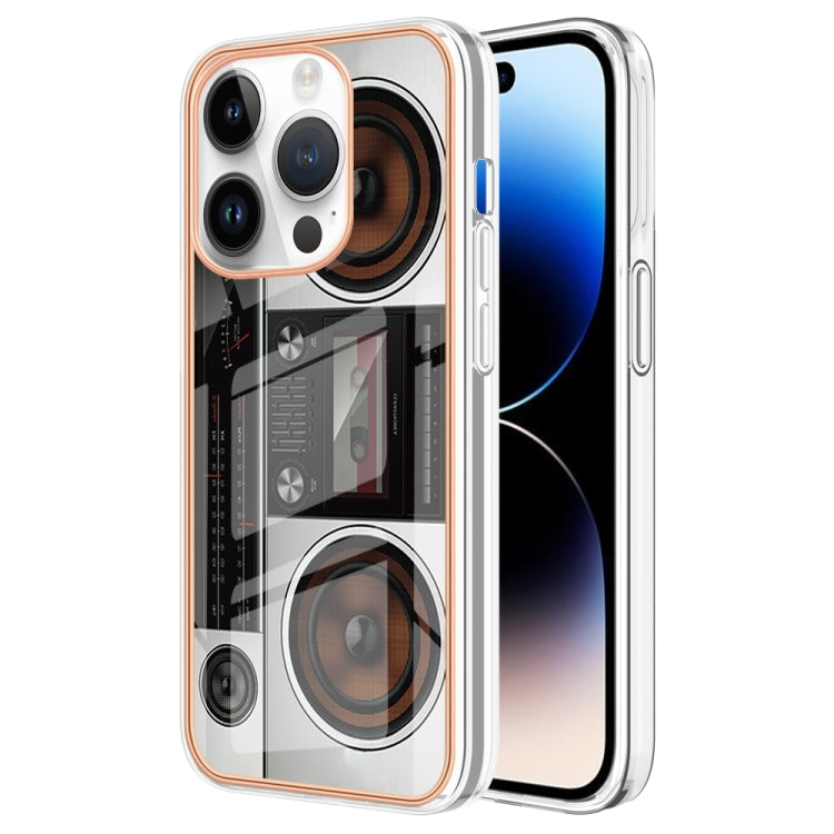 Electroplating Marble Dual-side IMD Phone Case, For iPhone 16 Pro