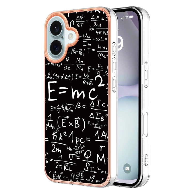 Electroplating Marble Dual-side IMD Phone Case, For iPhone 16 Plus