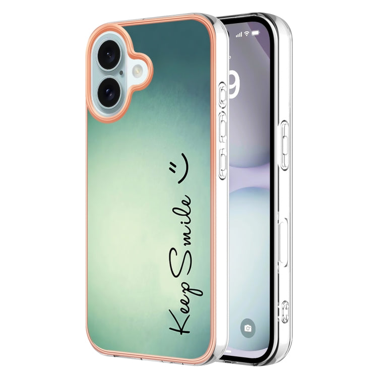 Electroplating Marble Dual-side IMD Phone Case, For iPhone 16