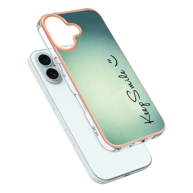 Electroplating Marble Dual-side IMD Phone Case, For iPhone 16