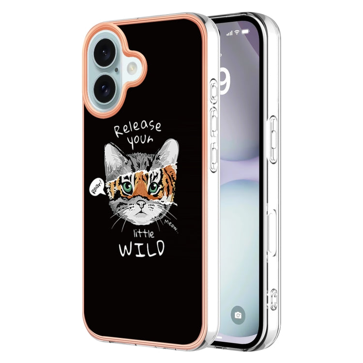 Electroplating Marble Dual-side IMD Phone Case, For iPhone 16