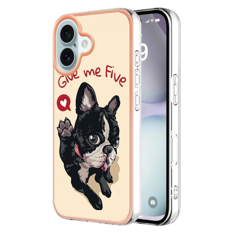 Electroplating Marble Dual-side IMD Phone Case, For iPhone 16