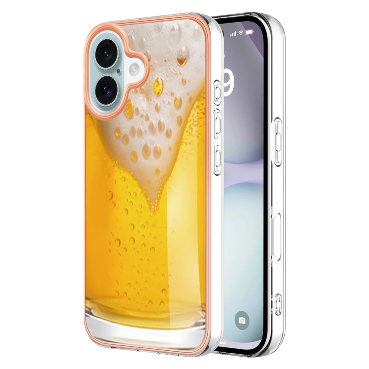 Electroplating Marble Dual-side IMD Phone Case, For iPhone 16