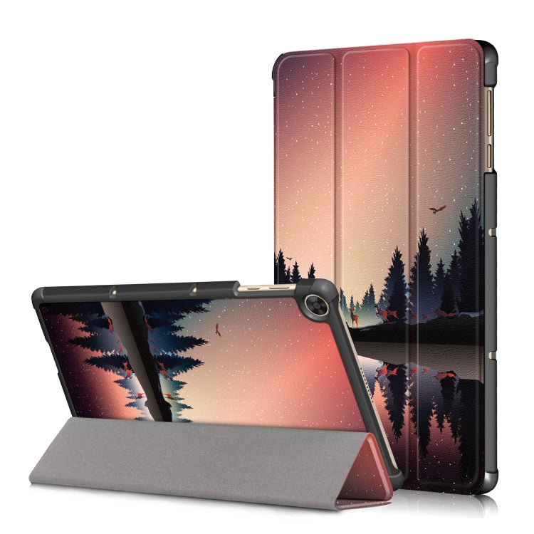 Custer Painted Painted 3-folding Holder Tablet PC Leather Case