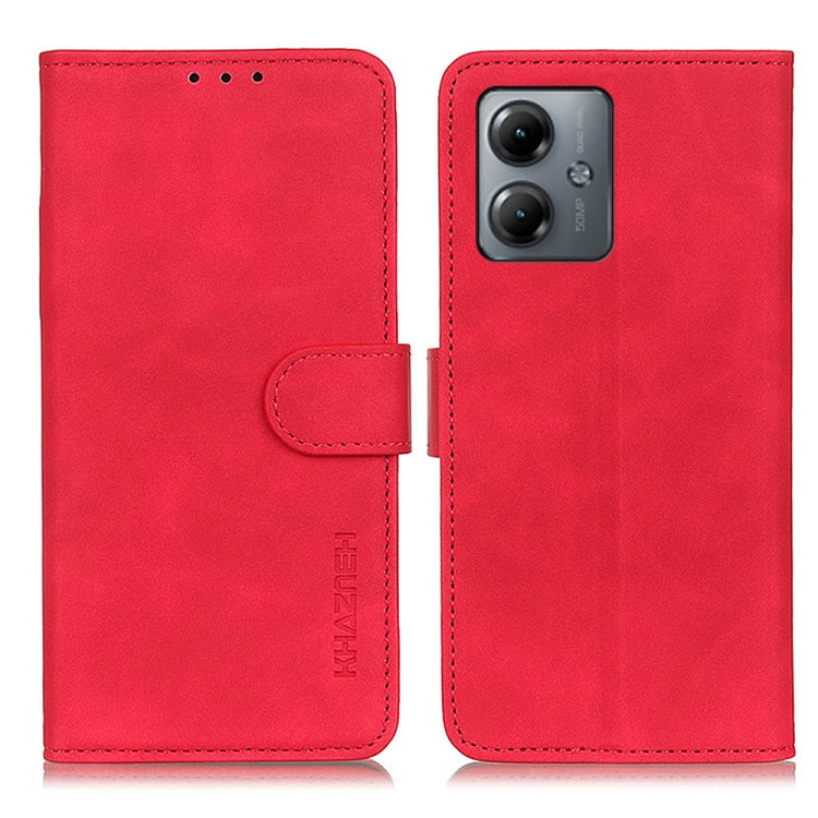 KHAZNEH Retro Texture Leather Phone Case, Compatible with Motorola Moto G14 4G