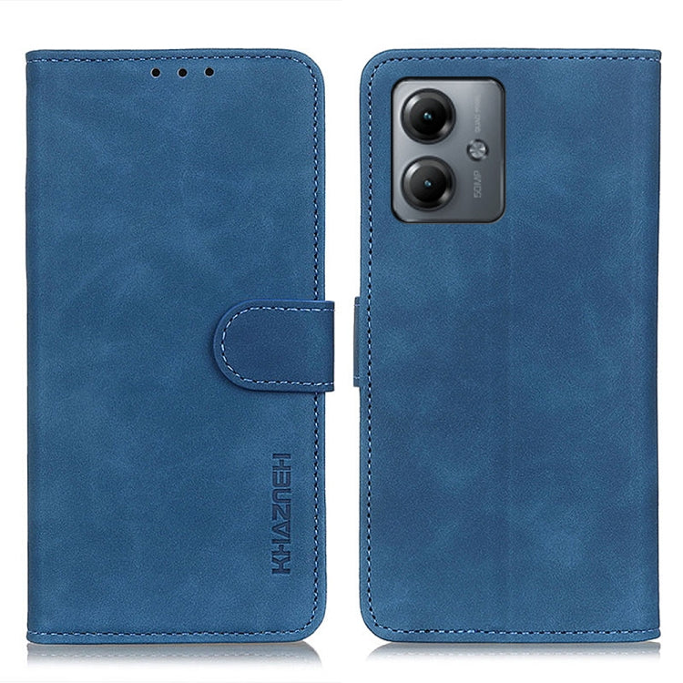 KHAZNEH Retro Texture Leather Phone Case, Compatible with Motorola Moto G14 4G