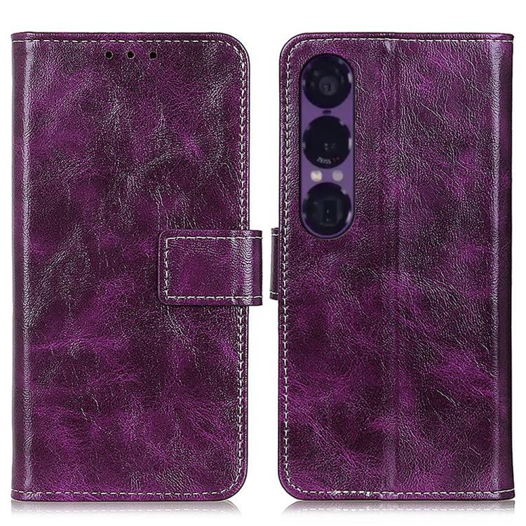 Retro Crazy Horse Texture Horizontal Flip Leather Phone Case