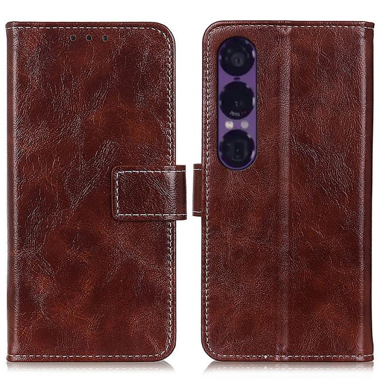 Retro Crazy Horse Texture Horizontal Flip Leather Phone Case