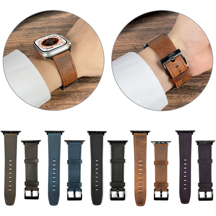 Retro Texture Leather Watch Band, Compatible with Apple Watch 38mm