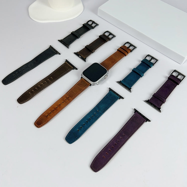 Retro Texture Leather Watch Band, Compatible with Apple Watch 38mm