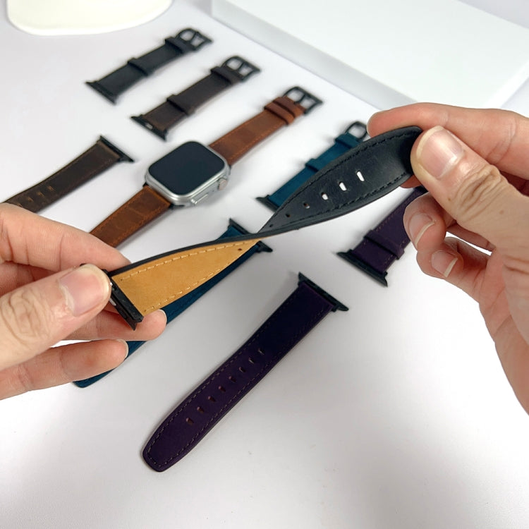 Retro Texture Leather Watch Band, Compatible with Apple Watch 38mm