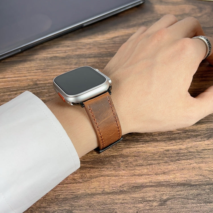 Retro Texture Leather Watch Band, Compatible with Apple Watch 38mm