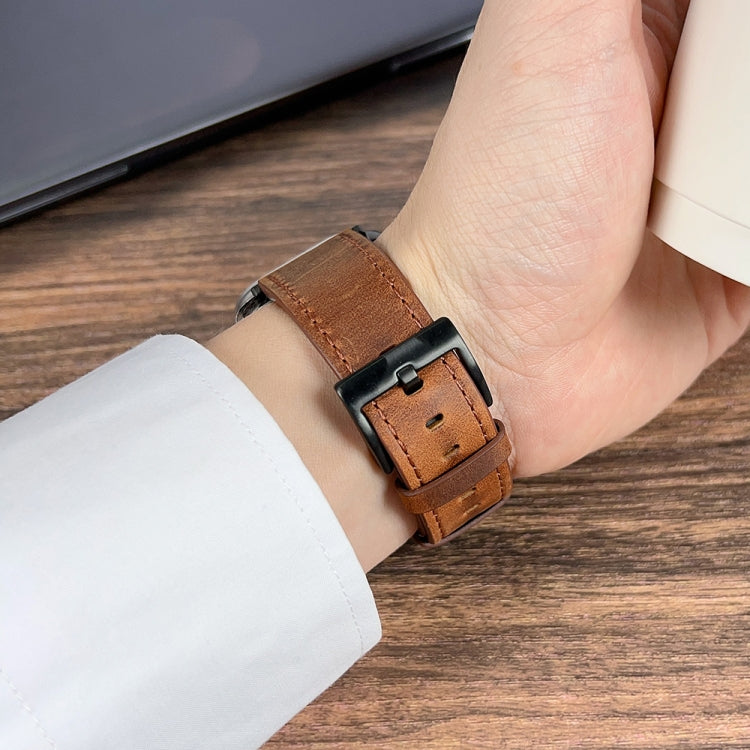 Retro Texture Leather Watch Band, Compatible with Apple Watch 38mm