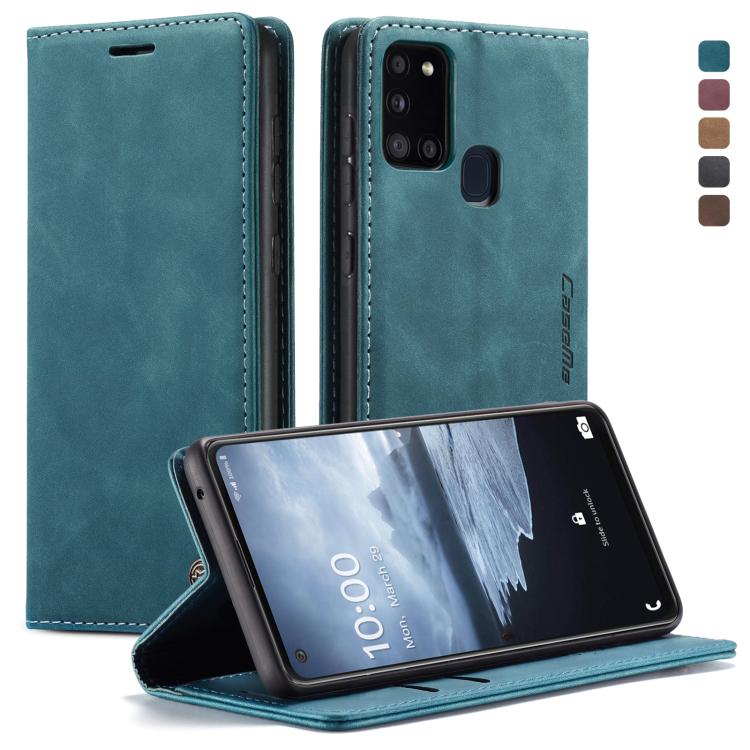CaseMe-013 Multifunctional Retro Frosted Horizontal Flip Leather Case with Card Slot & Holder & Wallet, Compatible with Samsung Galaxy A21S