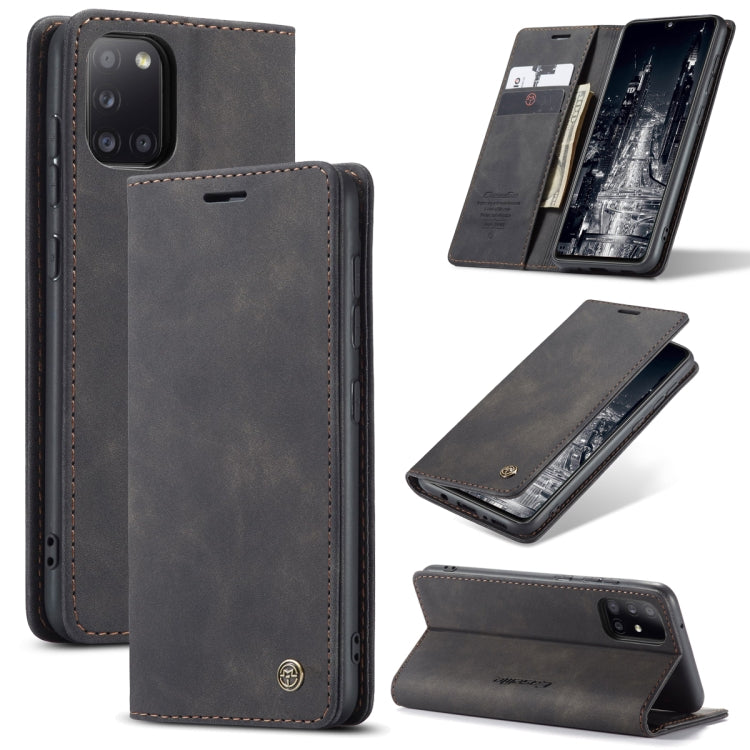 CaseMe-013 Multifunctional Retro Frosted Horizontal Flip Leather Case with Card Slot & Holder & Wallet, Compatible with Samsung Galaxy A31