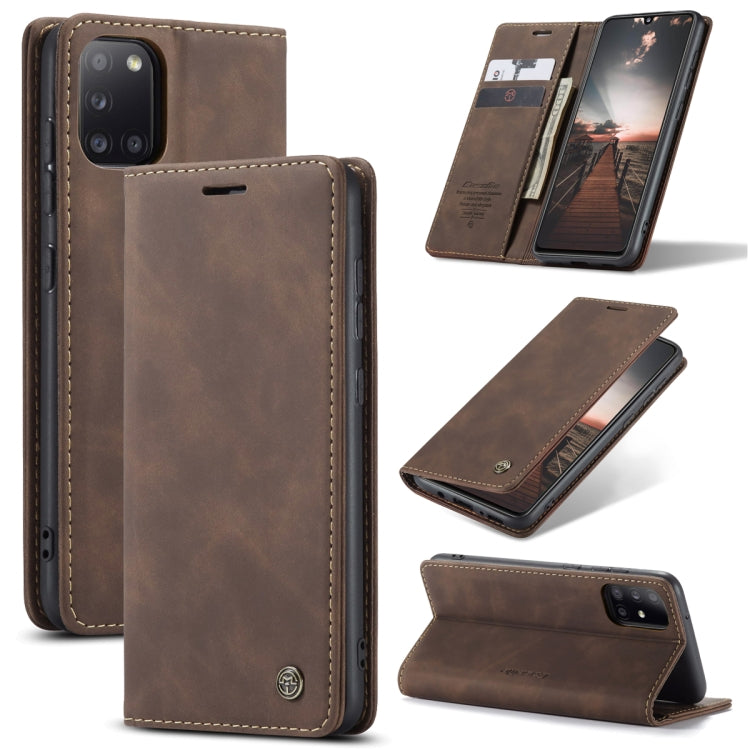 CaseMe-013 Multifunctional Retro Frosted Horizontal Flip Leather Case with Card Slot & Holder & Wallet, Compatible with Samsung Galaxy A31